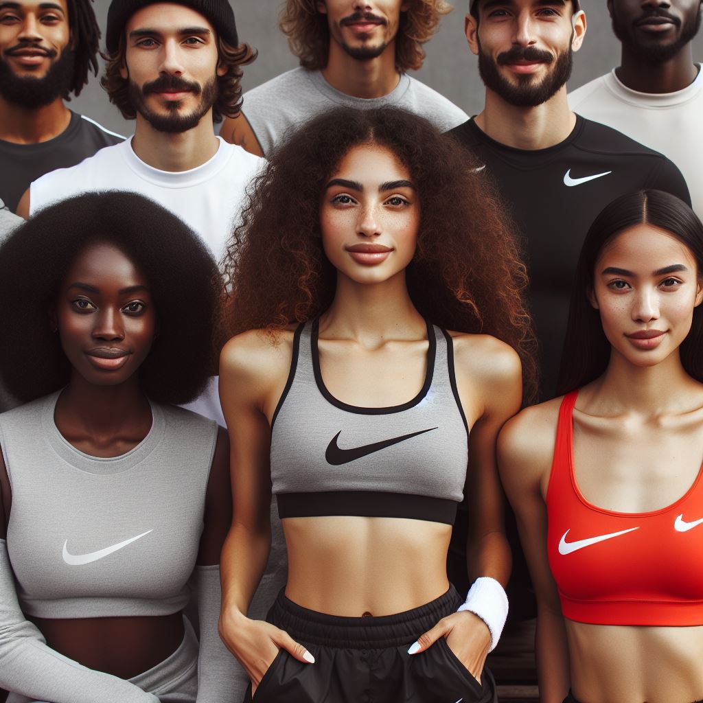 immagine che raffigura l'inclusività di Nike attraverso la rappresentazione di persone di diversa etnia e genere