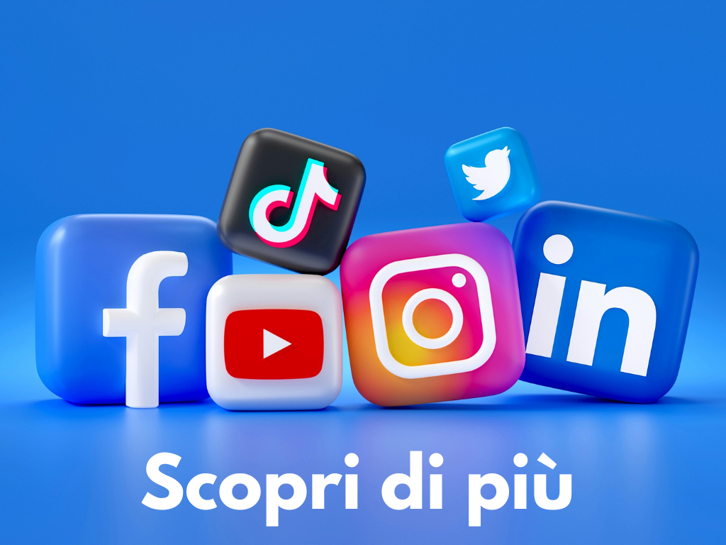 Social media: Facebook, Tiktok, Youtube, Instagram, Twitter e linkedin